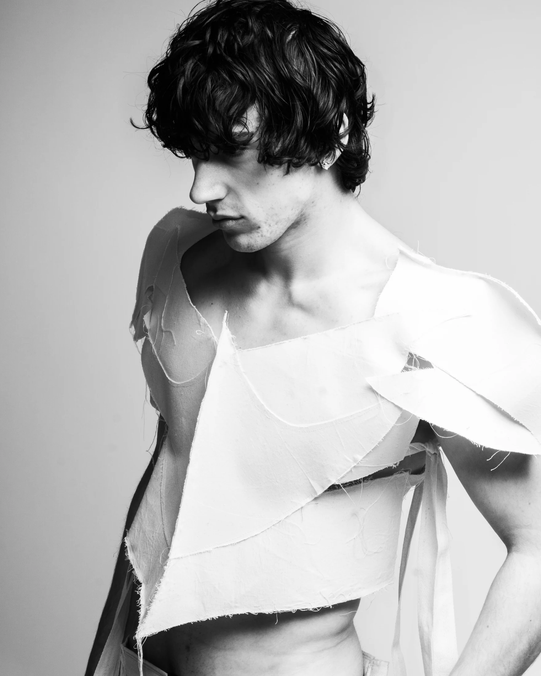 Black-and-white fashion portrait